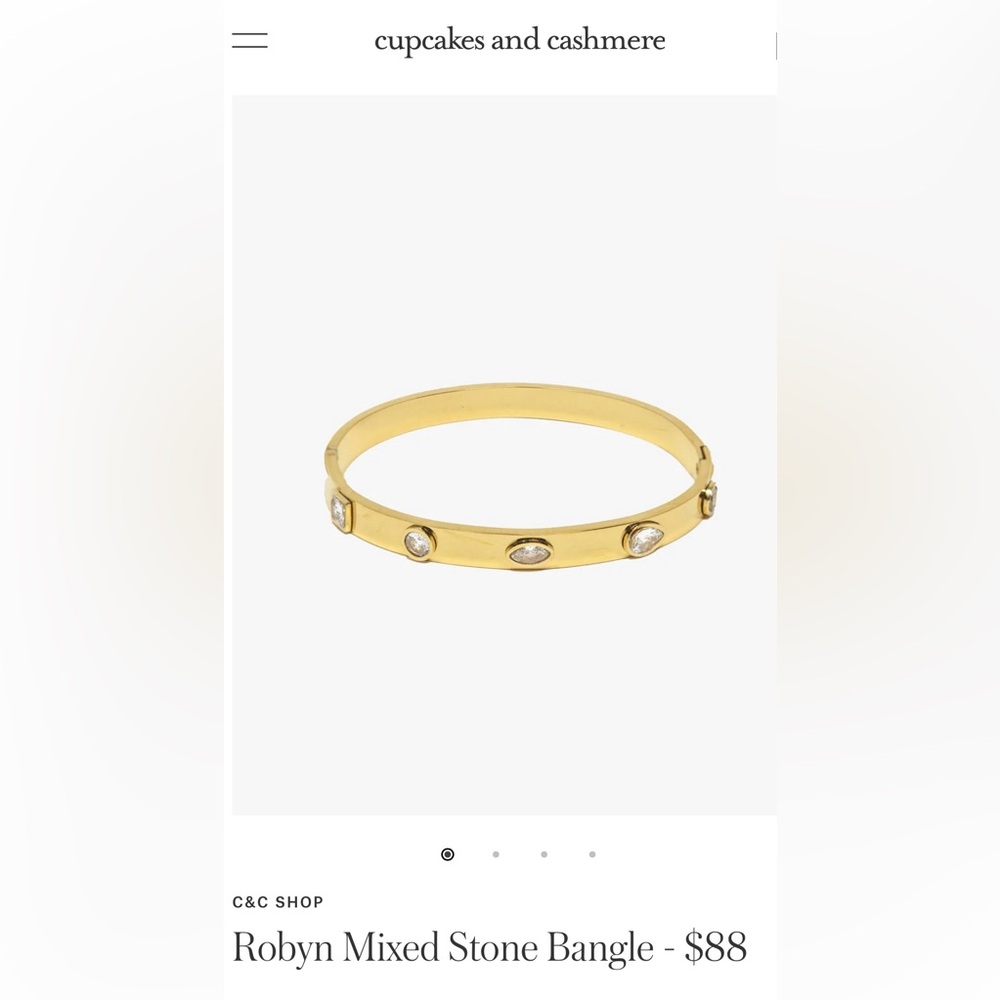 **SOLD** Cupcakes & Cashmere Gold Crystal Bangle Bracelet NIB NWT